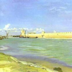 Custom-Sized Impressionist Landscape "Mall of Aigues-Mortes" Inspired by Frederic Bazille's 1867 Masterpiece - Handmade in Dafen Village