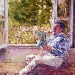 Authentic - Looking Reproduction of Marcel Duchamp's 'Man seated by a window' - Handmade Post - Impressionist Genre Oil Painting on Canvas by Dafen Village Artisans