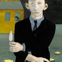 Custom - Made "Man with a Feather" Inspired Surrealist Portrait Oil Painting by Dafen Village Experts - Tailored to Your Preferences