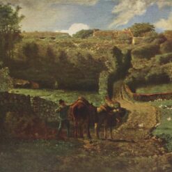 High - Quality Reproduction of Jean - Francois Millet's 1855 "Manor Farm Cousin in Greville" - Realist Landscape Oil Painting from Renowned Dafen Village Studios