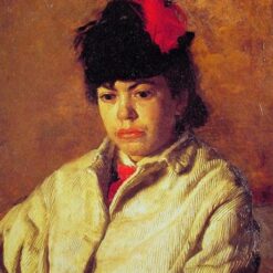 Hand-Painted Replica of Thomas Eakins' "Margaret in Skating Costume" (1871) - Charming Realist Portrait Oil Painting on Canvas from Dafen Village, Ideal for Art Lovers and Winter Sports Enthusiasts