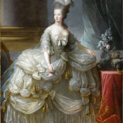 c.1779 - c.1788 Rococo-Inspired Portrait of Marie Antoinette, Queen of France by Louise Elisabeth Vigee Le Brun Replica