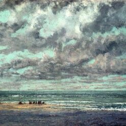 Exquisite Gustave Courbet's 'Marine Les Equilleurs' Realist Oil on Canvas Marina - 1865 - 1866 Masterpiece from Private Collection