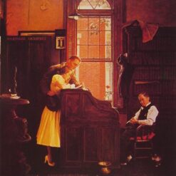 Authentic - Looking "Marriage License" Inspired by Norman Rockwell's 1955 Stockbridge Creation - Dafen Village Artistry