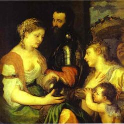 Titian’s Marriage with Vesta and Hymen – Mythological Oil Painting Reproduction, Handcrafted by DaFen Village Studio
