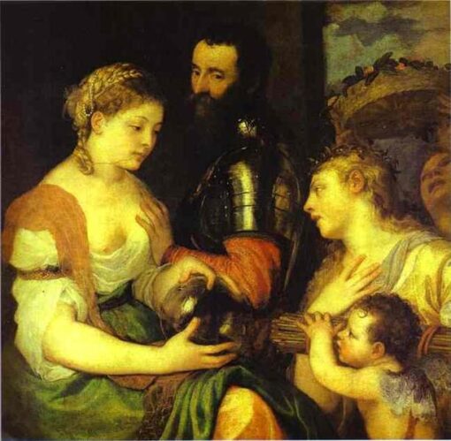 Titian’s Marriage with Vesta and Hymen – Mythological Oil Painting Reproduction, Handcrafted by DaFen Village Studio