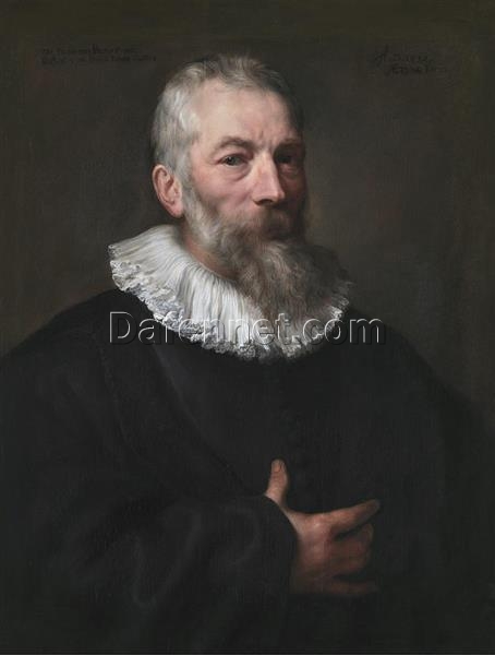 Dafen Village Handmade Replica of Anthony van Dyck’s “Portrait of the Artist Marten Pepijn” – A Baroque Gem on Oil Panel