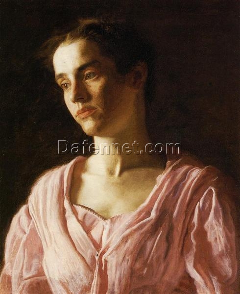 Authentic-Looking Realist Portrait “Maud Cook” (1895) by Thomas Eakins – Dafen Village Creation, Oil Painting for Home and Office Spaces, Adored by Art Aficionados and Those Who Appreciate the Art of Female Portraiture