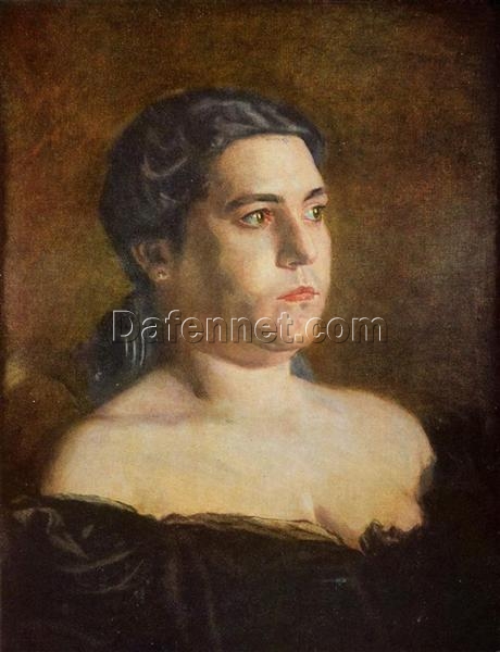 Authentic-Looking Realist Portrait “Maybelle” (1898) by Thomas Eakins – Dafen Village Creation, Oil Painting for Home and Office Spaces, Adored by Art Aficionados and Those Who Appreciate the Art of Capturing Femininity
