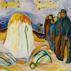 Expressionist 'Meeting' Inspired Oil Painting Replica - Hand-painted by Dafen Village's Skilled Artisans for Intriguing Genre Art Presentations