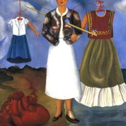 Custom Oil Painting Inspired by Frida Kahlo’s Memory (The Heart) – Hand-Painted Naïve Art & Surrealist Reproduction from DaFen Village Studio | Symbolic Mexican Fine Art for Home, Office, and Gallery Décor