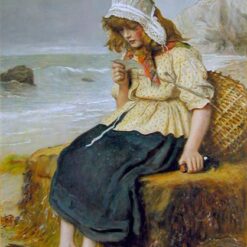 Exquisite Hand-Painted Reproduction of John Everett Millais' "Message From the Sea" - A Captivating Realist Genre Painting