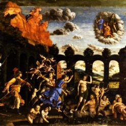Authentic - Looking Reproduction Inspired by Mantegna's 'Minerva Chasing the Vices from the Garden of Virtue' (1502) - Handmade High Renaissance Mythological Oil Painting on Canvas by Dafen Village Artisans