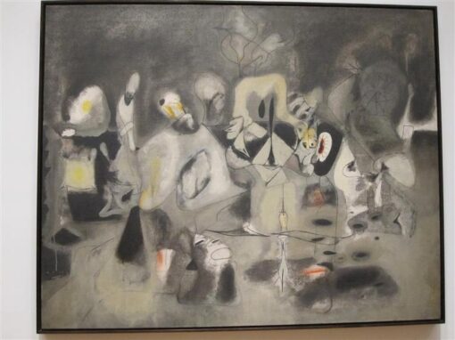 Unique Interpretation of Arshile Gorky’s 1945 ‘Diary of a Seducer’ in Surrealist Abstract Style on Oil Canvas for Private Art Collections and Interior Design Projects