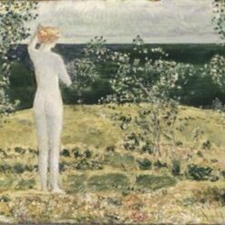 Authentic-Looking Impressionist Nude Painting "Montauk" (1921) by Childe Hassam - Dafen Village Creation, Oil Painting on Panel for Home and Office Spaces, Adored by Art Lovers and Connoisseurs of Nude Art