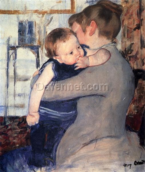 Authentic-looking Replica of Mary Cassatt’s ‘Mother And Child’ (1889) – Impressionist Genre Painting Oil Painting Handmade in Dafen Village