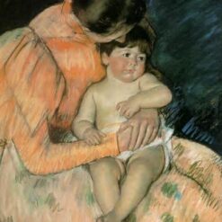 Authentic-looking Replica of Mary Cassatt's 'Mother and Child' - Impressionist Genre Painting Oil Painting Handmade in Dafen Village