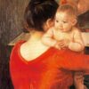 Exquisite Impressionist Masterpiece: 'Mother and Child' by Mary Cassatt (1900), Oil on Canvas at Brooklyn Museum