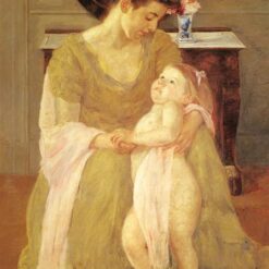 Stunning Reproduction of Mary Cassatt's 'Mother And Child' (1908) - A Glimpse into Impressionist Maternal Tenderness