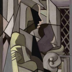 Mother and Child" Inspired by Tamara de Lempicka – Cubist Oil Painting on Canvas