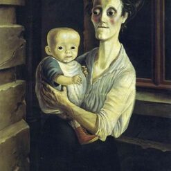 Customizable Handmade Reproduction of Otto Dix's "Mother with Child" (1921) - Veristic Portrait Tailored to Your Space