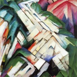 Cubist 'Mountains (Rocky Way Landscape)' Inspired Oil Painting Replica - Hand-painted by Dafen Village's Skilled Artists for Breathtaking Wall Decor