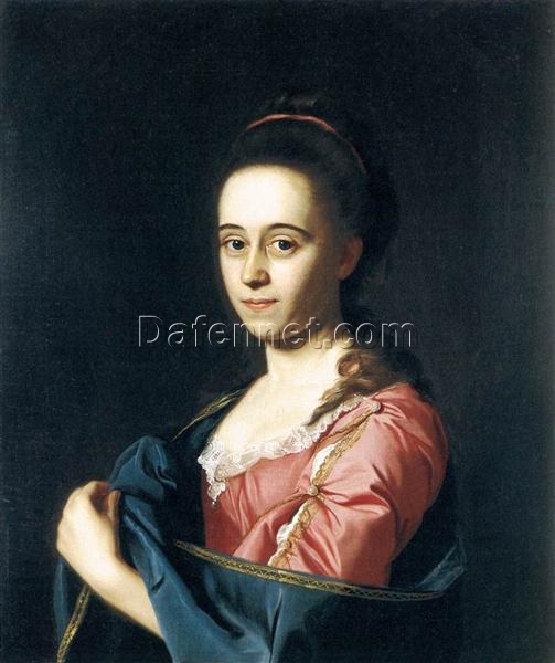 Meticulously Crafted Hand-Painted Replica of Mrs. Joshua Henshaw II INSPIRED BY John Singleton Copley’s c.1772 Neoclassical Portrait