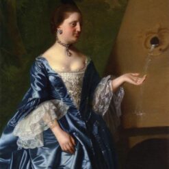 Large-Scale Hand-Painted Replica of Mrs. Alice Hooper INSPIRED BY John Singleton Copley’s c.1763 Neoclassical Gem