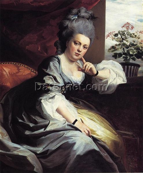 Large-Scale Hand-Painted Reproduction of Mrs. Clark Gayton INSPIRED BY John Singleton Copley’s 1779 Neoclassical Portrait at Detroit Institute of Arts