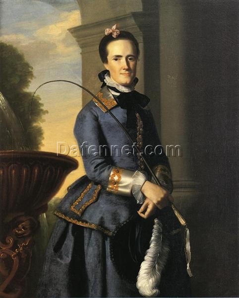 Exquisite Hand-Painted Oil Canvas Replica of Mrs. Epes Sargent INSPIRED BY John Singleton Copley’s 1764 Neoclassical Masterpiece