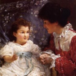 Customizable Oil Painting Inspired by Alma - Tadema's Mrs George Lewis and Her Daughter Elizabeth - Handmade in Dafen Village