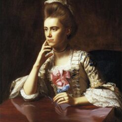 Large-Sized Hand-Painted Oil Portrait of Mrs. Richard Skinner INSPIRED BY John Singleton Copley’s 1772 Neoclassical Masterpiece