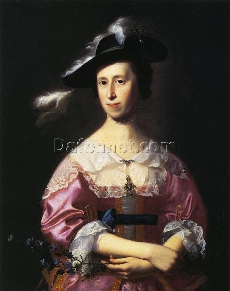 Dafen Village Hand-Painted Oil Canvas: Mrs. Samuel Quincy INSPIRED BY John Singleton Copley’s c.1761 Neoclassical Portrait Masterpiece
