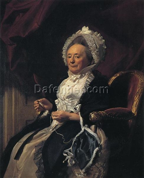 Authentic Handmade Oil Painting of Mrs. Seymour Fort INSPIRED BY John Singleton Copley’s c.1778 Timeless Neoclassical Portrait at Wadsworth Atheneum