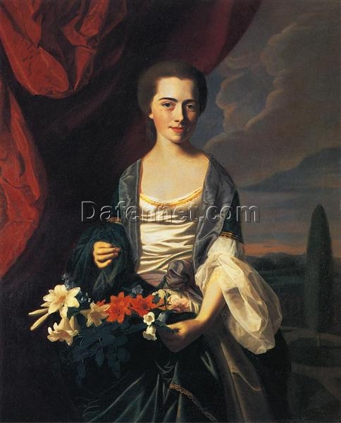 Museum-Quality Reproduction of Mrs. Woodbury Langdon Portrait INSPIRED BY John Singleton Copley’s 1767 Neoclassical Work
