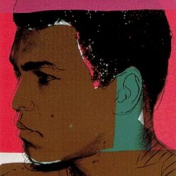 Hand - Embellished Muhammad Ali Pop Art Portrait Inspired by Andy Warhol (1978) - A Dafen Village Gem