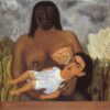Custom Oil Painting Inspired by Frida Kahlo’s My Nurse and I – Hand-Painted Naïve Art Reproduction from DaFen Village Studio | Symbolic Mexican Fine Art for Home, Office, and Gallery Décor