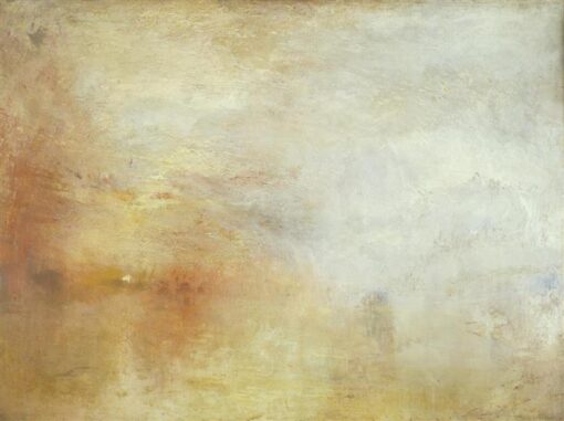 Único ‘Sol poniéndose sobre un lago’ - Pintura al óleo de paisaje de estilo inspirado en J.M.W. Turner, pintado profesionalmente en el pueblo de Dafen, ideal para la decoración del hogar.