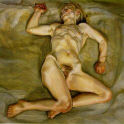 Hand - Painted "Naked Girl Asleep II" Inspired Expressionist Nude Oil Painting by Dafen Village Studios - A Stunning Artwork for Art Aficionados