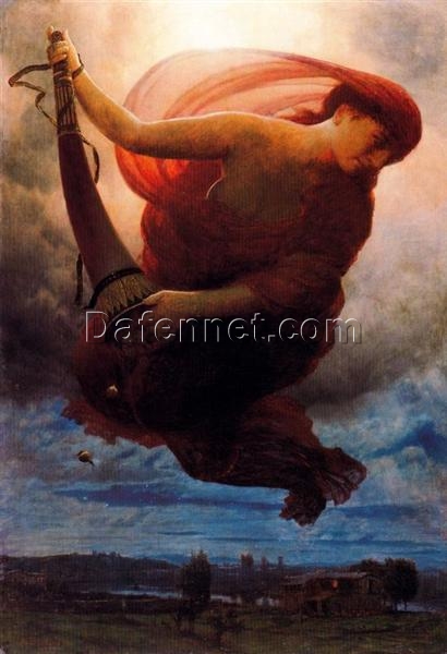 Hand-Painted Museum-Quality Reproduction INSPIRED BY Böcklin’s Iconic Night Allegorical Painting
