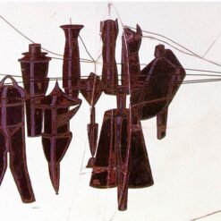 Exquisite Dafen Village Creation: 'Nine malice moulds' Inspired by Marcel Duchamp (c.1915) - Dada Figurative Oil on Glass