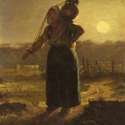 Custom - Sized Realist Genre Painting "Norman Milkmaid" Inspired by Jean - Francois Millet's 1871 Masterpiece - Handmade in Dafen Village to Your Specifications