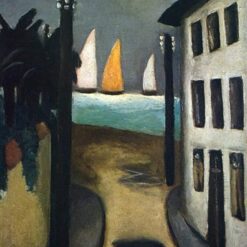 Expressionist Oil Rendering of Viareggio INSPIRED BY Max Beckmann’s 1925 “Small Landscape, Viareggio