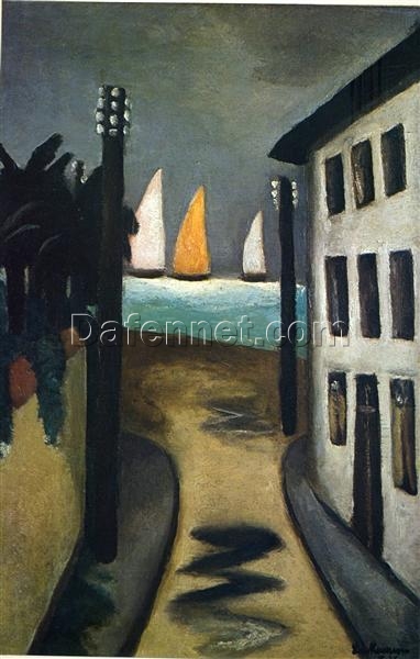 Expressionist Oil Rendering of Viareggio INSPIRED BY Max Beckmann’s 1925 “Small Landscape, Viareggio