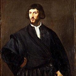 Renaissance Portrait – Portrait of a Man Inspired by Titian – Handmade Oil Painting for Elegant Interiors