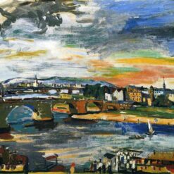 Authentic Expressionist Style Oil Painting - 'Augustus Bridge - Dresden' by Oskar Kokoschka - Dafen Village's Exclusive Creation