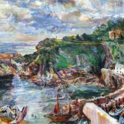 Authentic Expressionist Style Oil Painting - 'Polperro II (Cornwall)' by Oskar Kokoschka - Dafen Village's Exclusive Creation