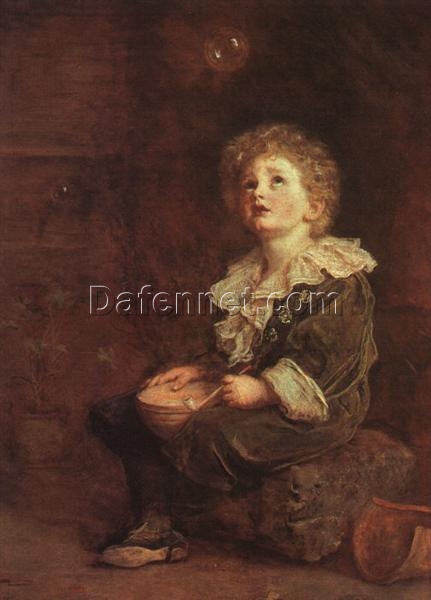Enchanting Hand – Painted Replica of John Everett Millais’ “Bubbles” (1886) – High – Quality Realist Genre Oil Painting from Dafen Village Studios for Art Lovers Searching for Whimsical Scenes on Google