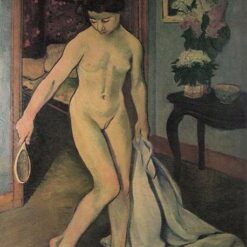 Authentic - Style Oil Painting - "Nude at the Mirror" Inspired by Valadon - Dafen Village's Exclusive Creation