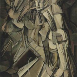 Exquisite Dafen Village Creation: 'Nude Descending a Staircase, No.2' Inspired by Marcel Duchamp (1912) - Cubist & Futurist Figurative Oil Painting on Canvas